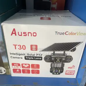 Ausno 12mp 4g T30 True Triple Lens Solar PTZ Big Outdoor Camera (V380)
