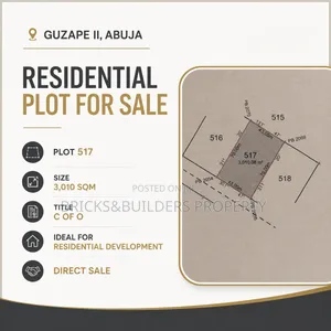 Residential Plot for Sale in Guzape II Abuja C of O 3010 SQM