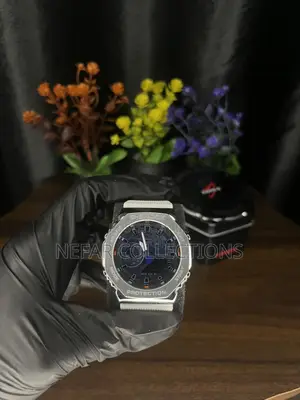 Casio G-Shock GA-2100 Wristwatch - White, Blue Silver