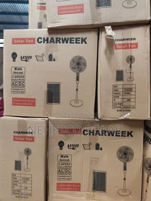 Enjoy Fresh Air Without NEPA Stress With Charweek Solar Standing Fan