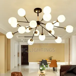 North Style European Chandelier Living Room Led Flower Branches Glass