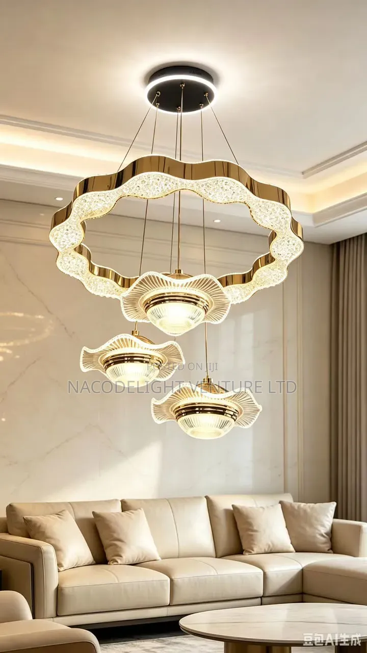 Modern Luxury Wave-Ring LED Chandelier
