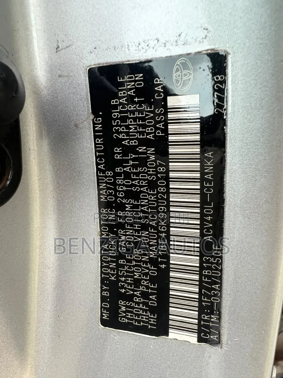 Toyota Camry 2008 Silver