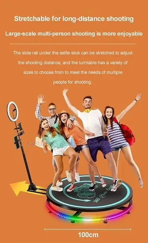 360 Photo Booth With Software APP, Slow Motion Camera for 1-7 People
