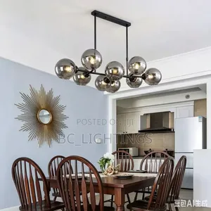 Grey Glass Lights for Living Room Chandeliers Home Decor 8 Glass
