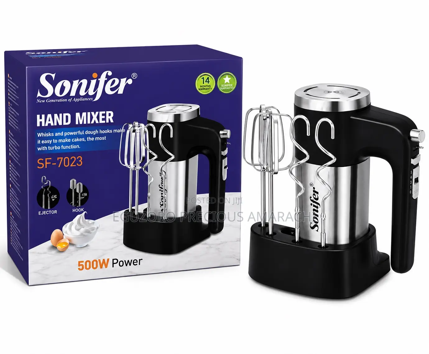 Sonifer Stainless Steel Handheld Mixer-500w