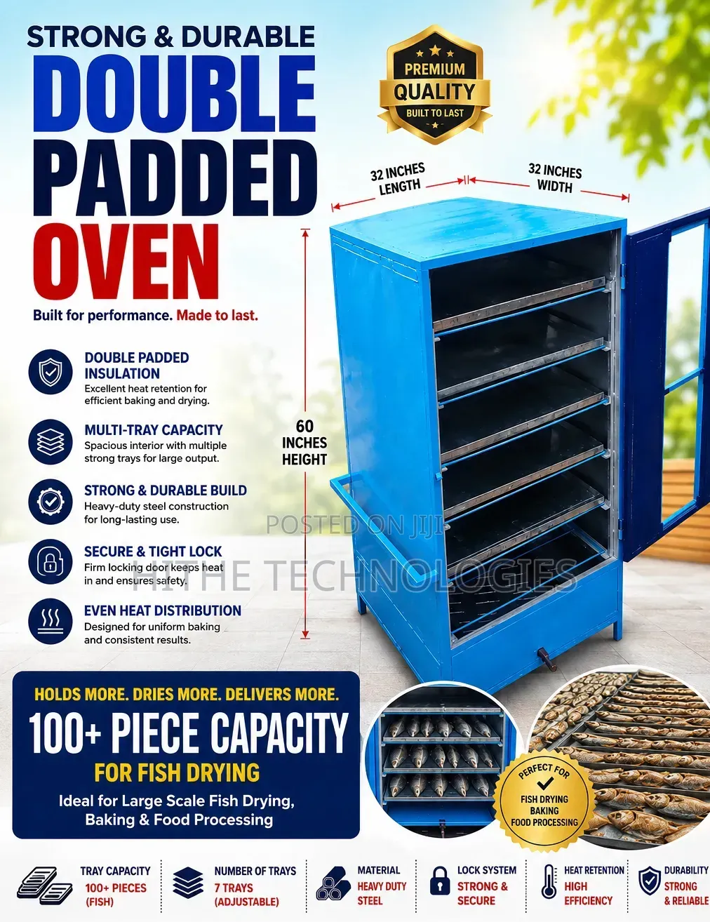 Double Padded Fish Drying Oven