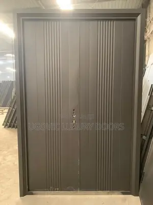 5ft Extra Height Graphite Fluted Double Steel Door