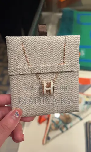 Large White H Clasp Necklace