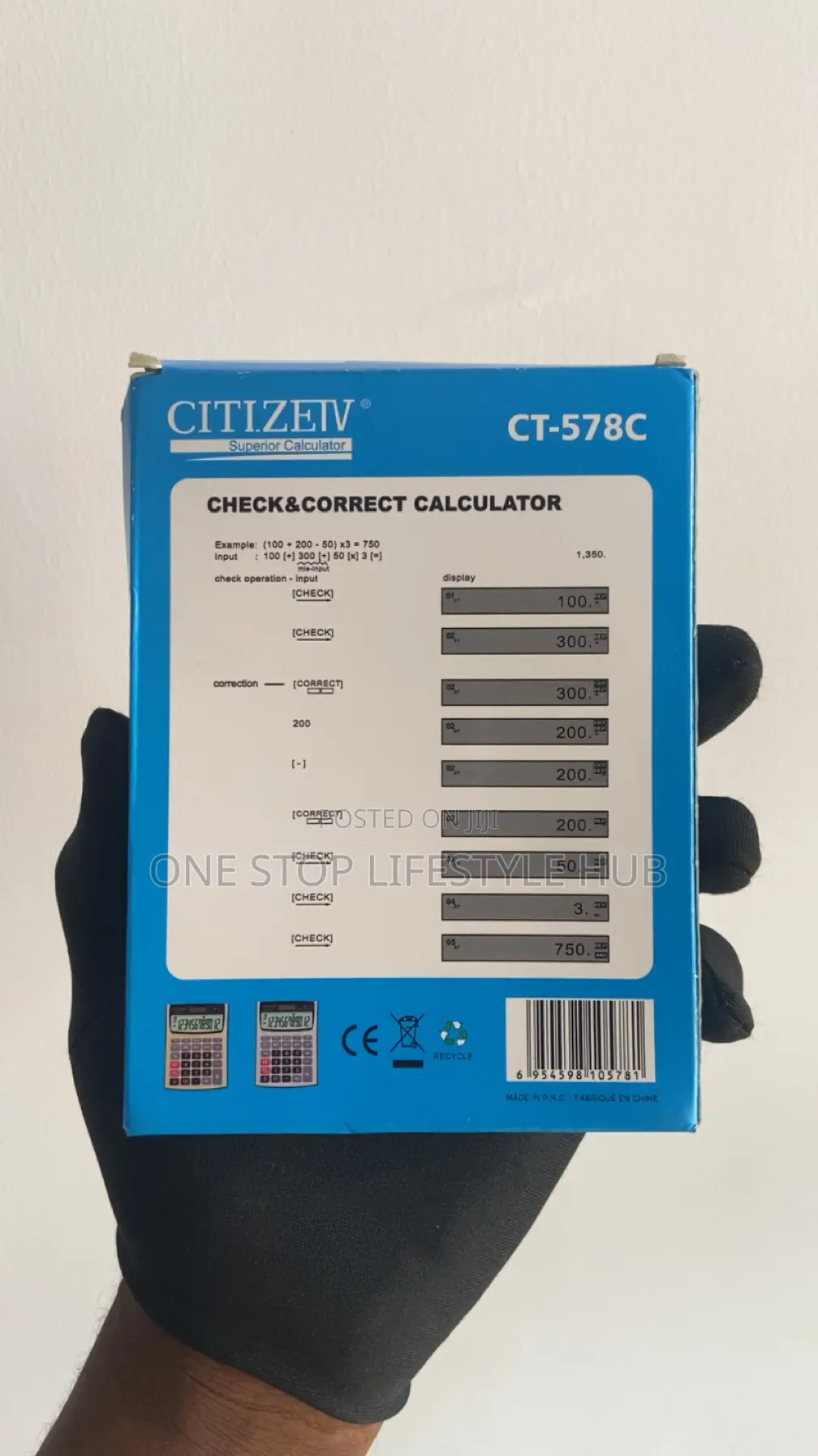 CITIZEN CT-578C Check Correct Desktop Calculator - 12 Digits