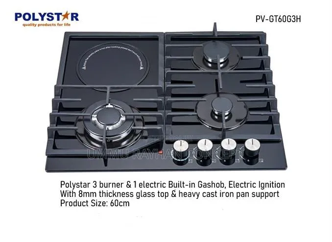 Polystar Built in Table Top 3 Burner and 1 Electric