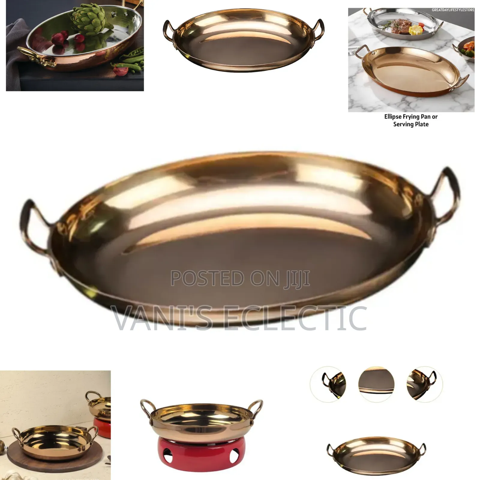 Oval Bronze Stainless Serving Dish