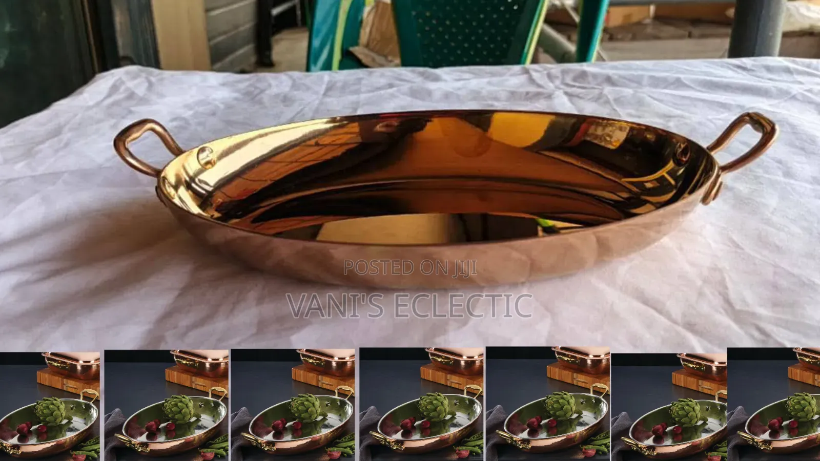 Oval Bronze Stainless Serving Dish