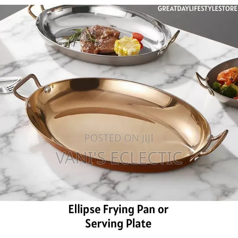Oval Bronze Stainless Serving Dish