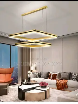 Simple Acrylic Double Square/Round Led Pendant Chandelier.