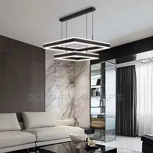 Simple Acrylic Double Square/Round Led Pendant Chandelier.