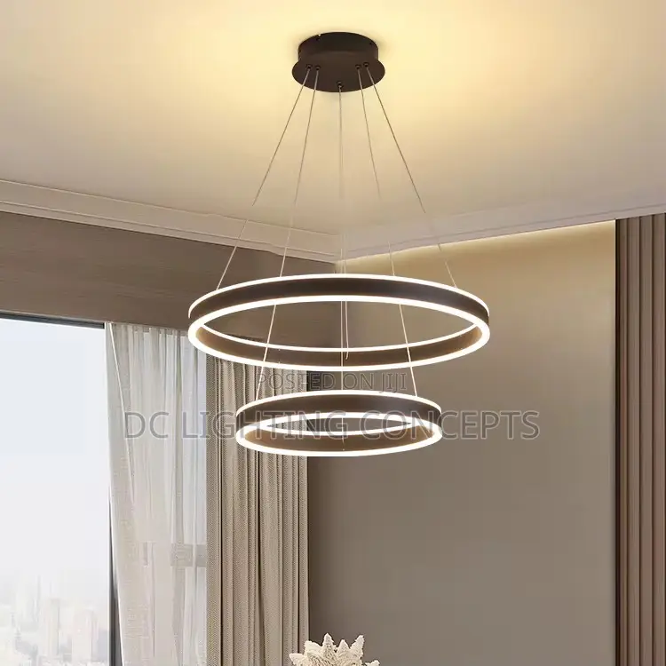 Simple Acrylic Double Square/Round Led Pendant Chandelier.