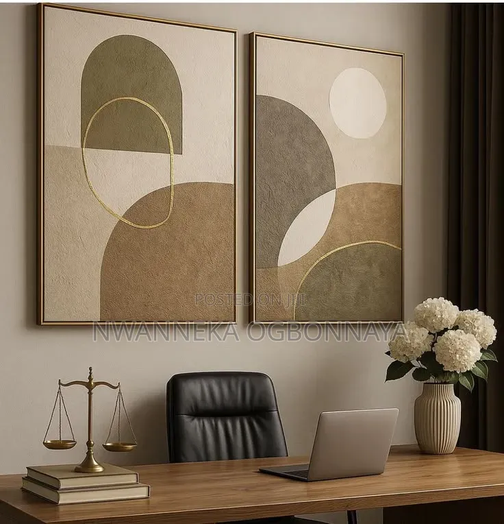 2pcs Geometric Abstract Wabi Sabi Artwork