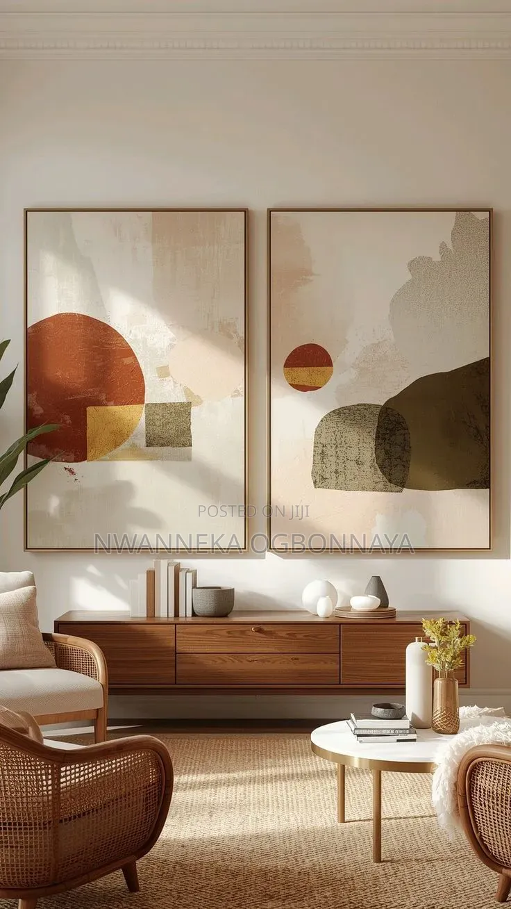 2pcs Geometric Abstract Wabi Sabi Artwork