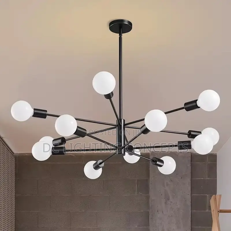 Modern Adjustable Sputnik Design 12 Hands Pendant Light