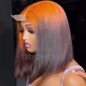 Ginger Bob Straight Wig 2x6 Transparent Lace Frontal