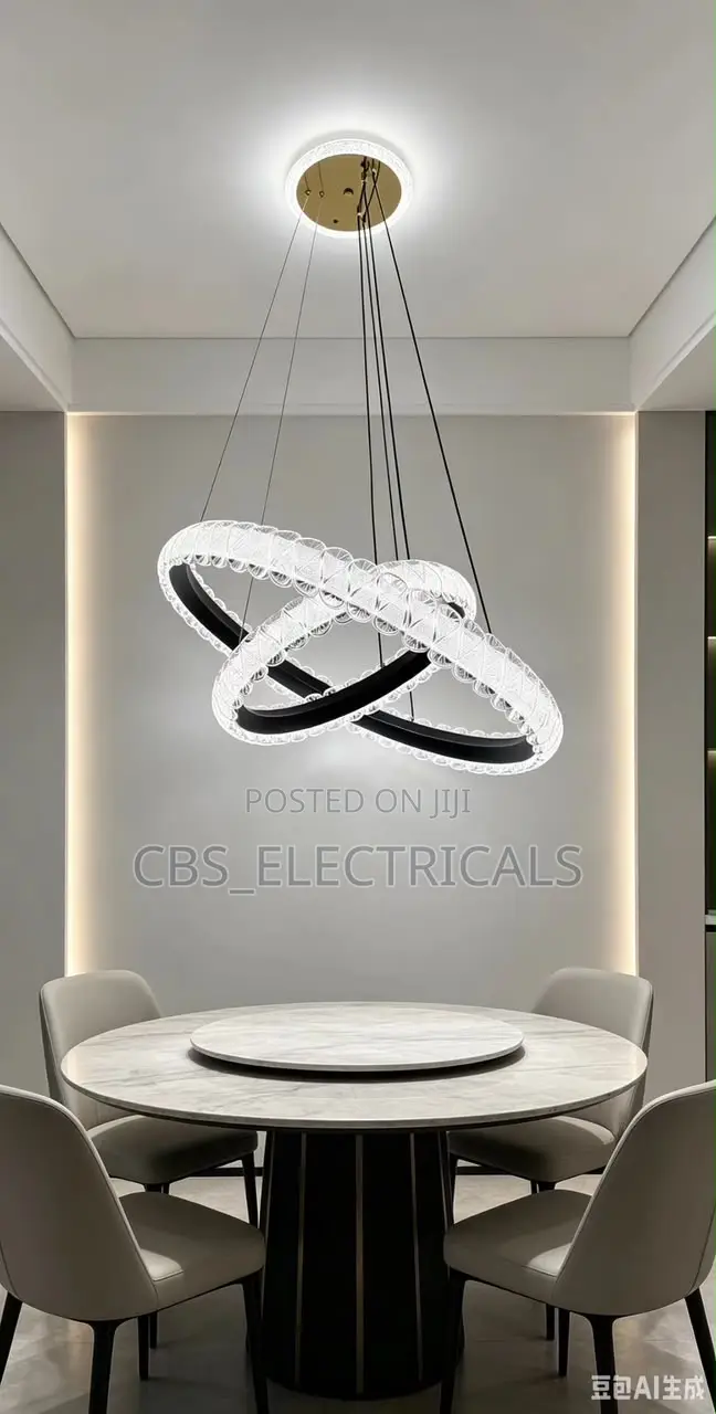 Luxury Interlocking Crystal Ring Pendant Chandelier