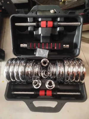 30 Kg Silver Chrome Dumbbell With Adjustable Bar