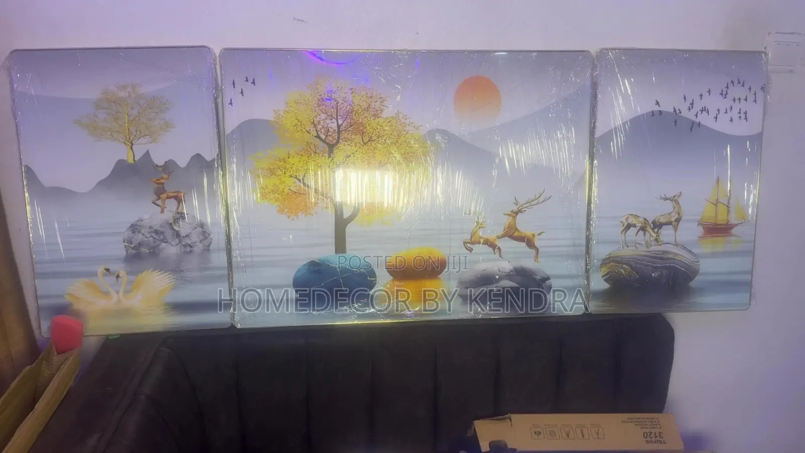 New Style Crystal Porcelain Three Panel Wall Frame
