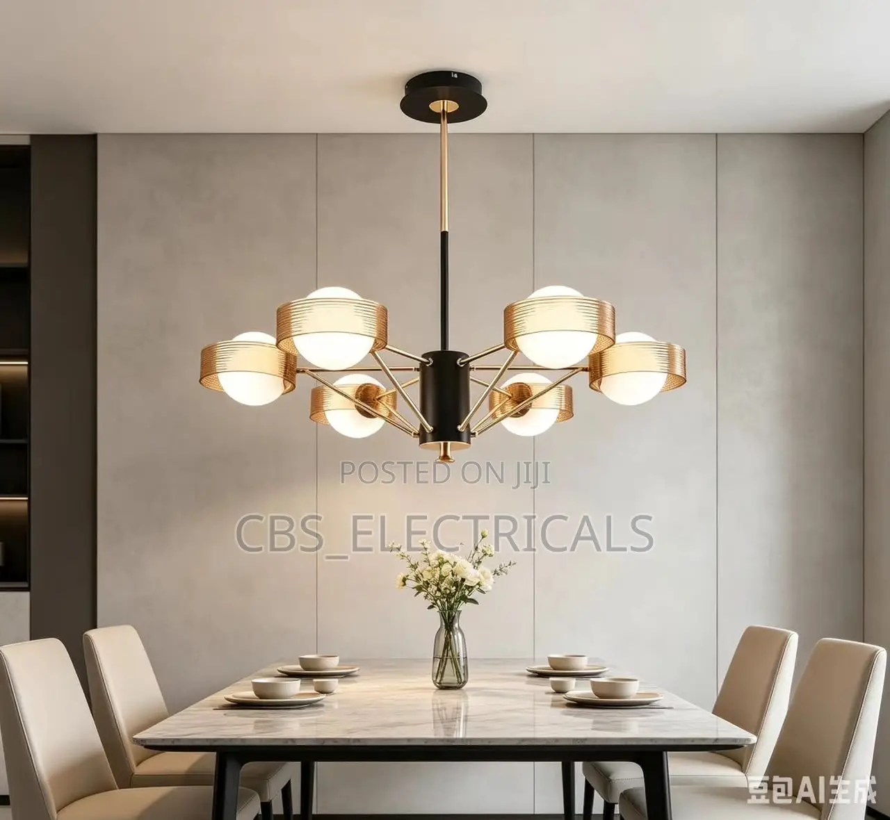 Modern Nordics Multi-Head Chandelier