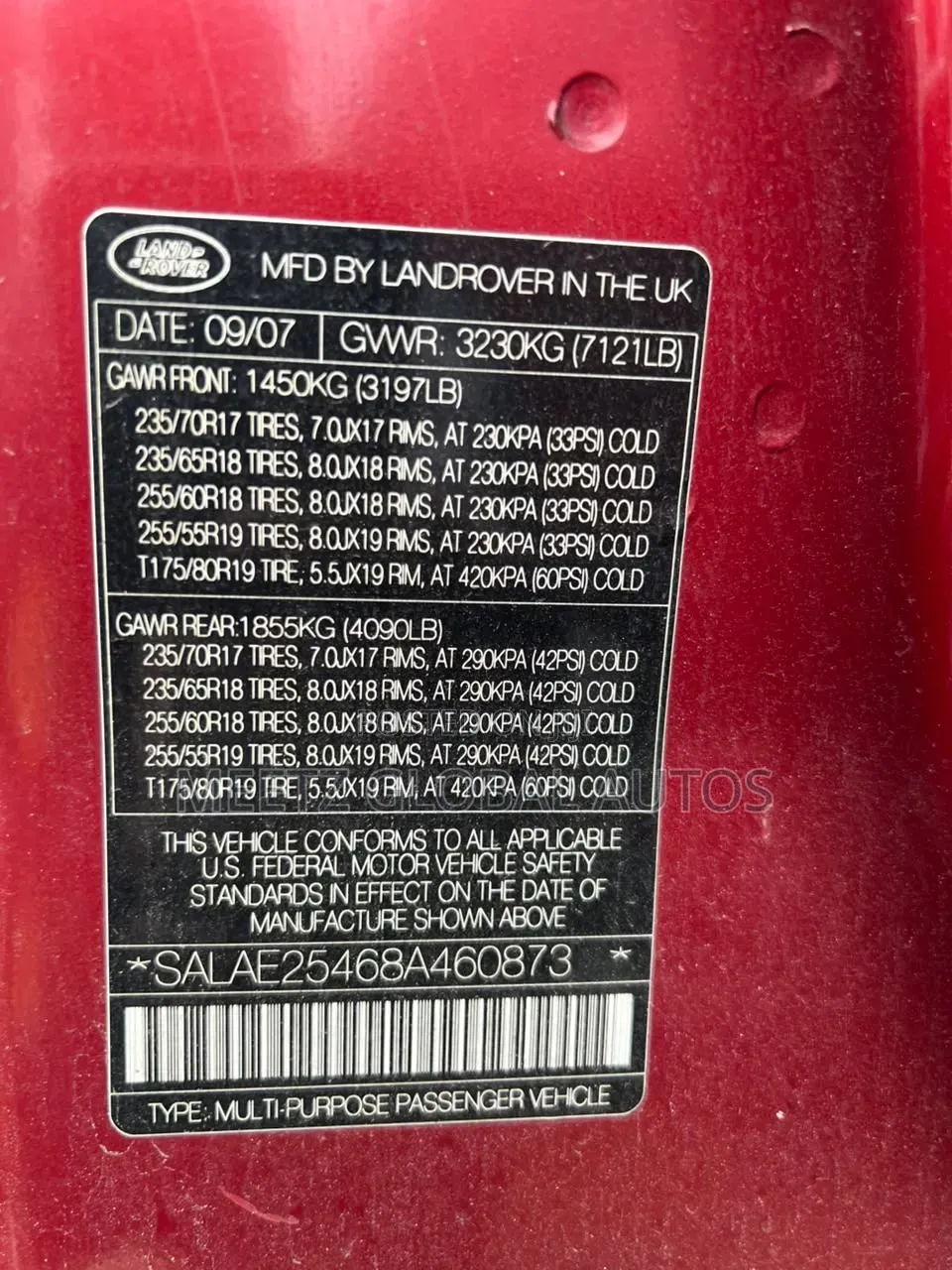 Land Rover Lr3 2008 Red