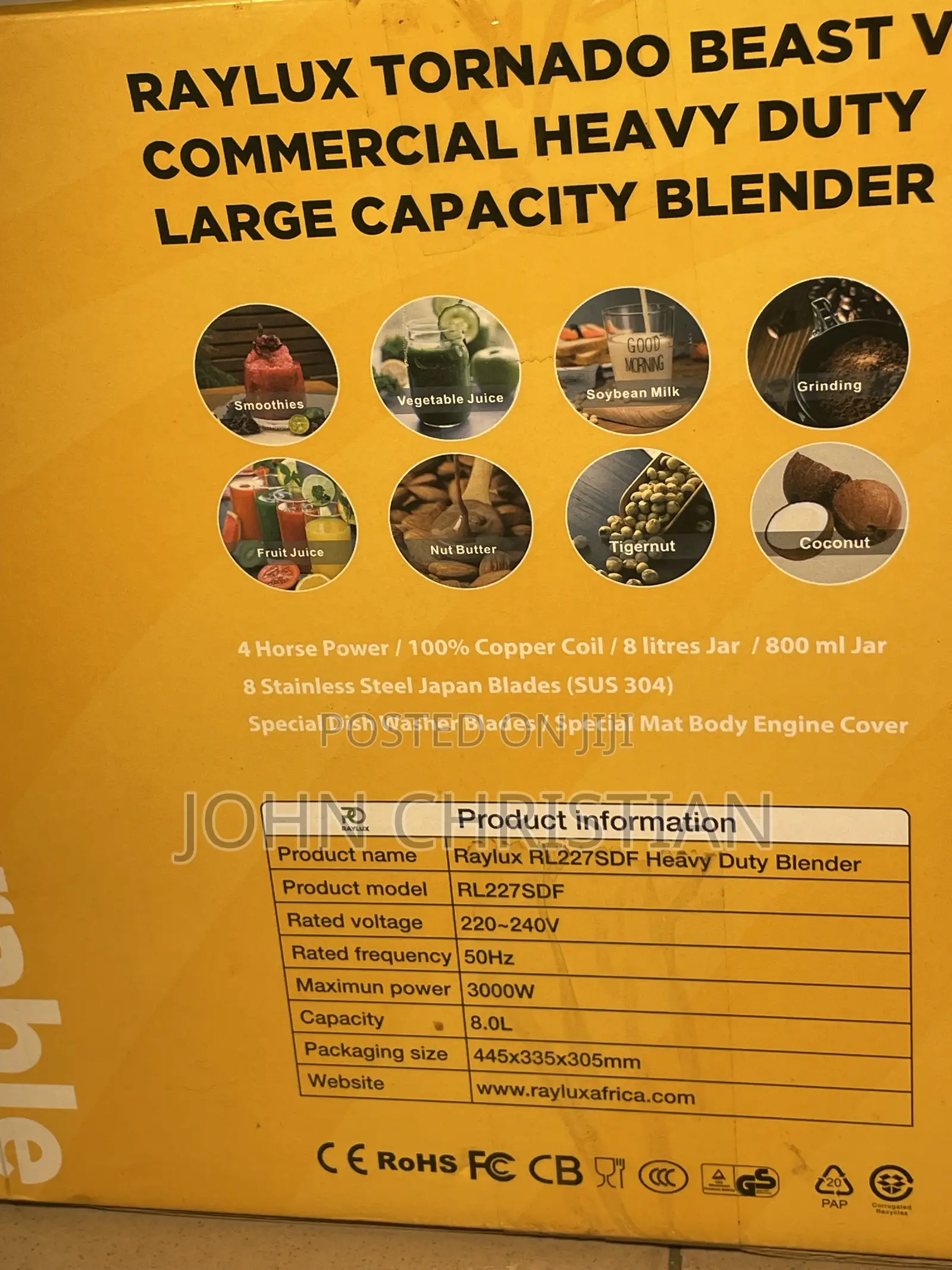 Raylux Tornado Beast Heavy Duty Blender