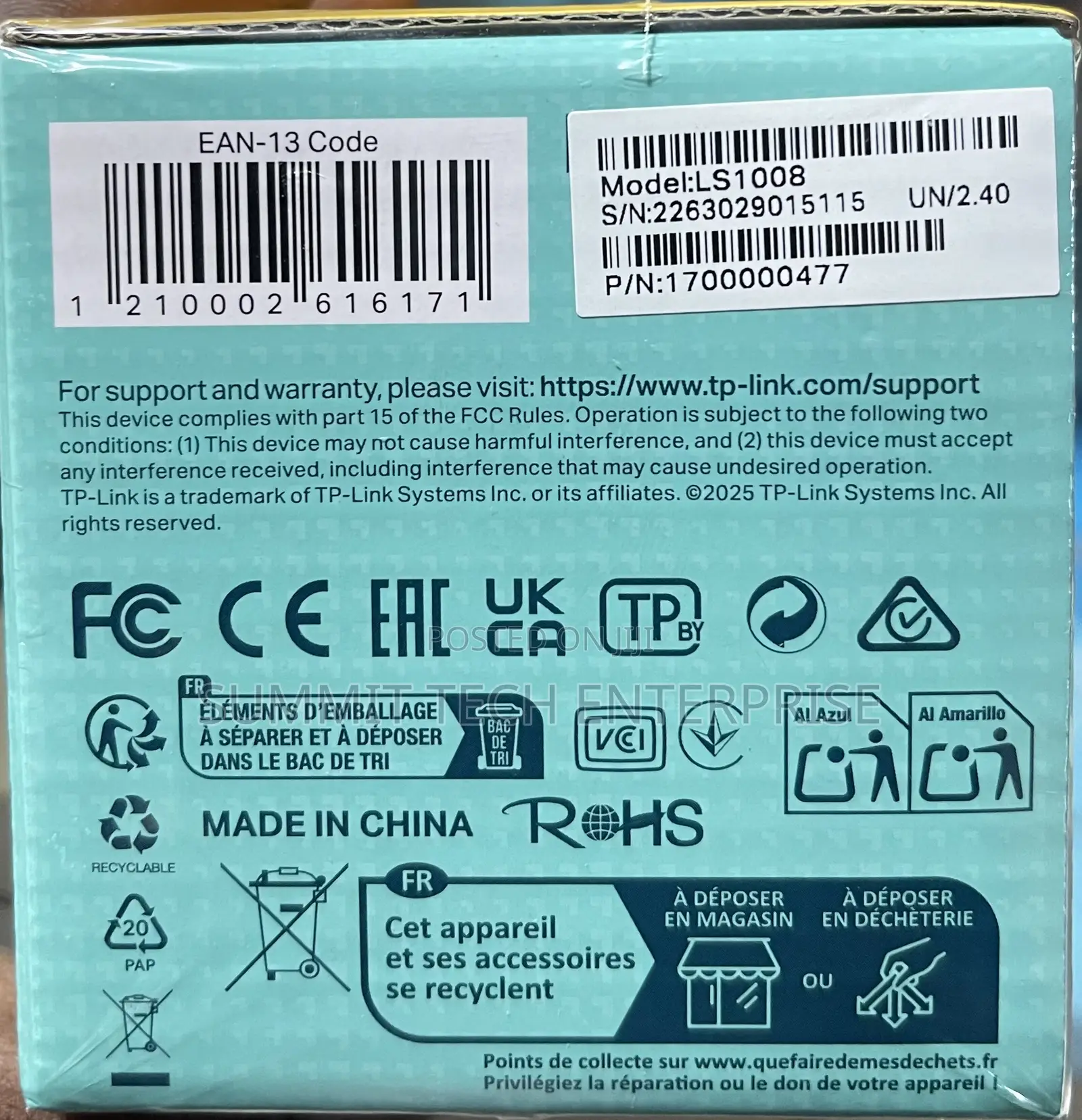 Tplink 8port Desktop Switch 10/100
