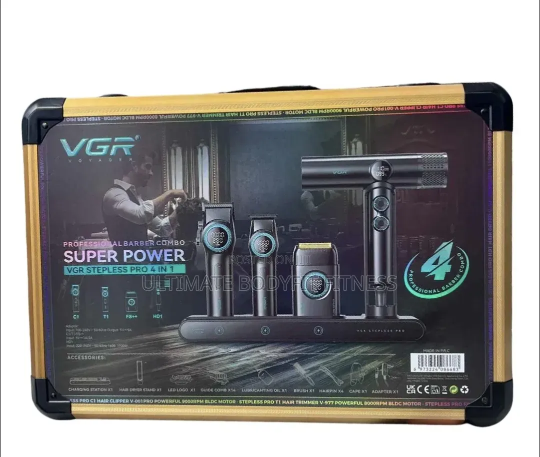 Brand New VGR Professional Stepless Pro Barber Combo 4 in 1