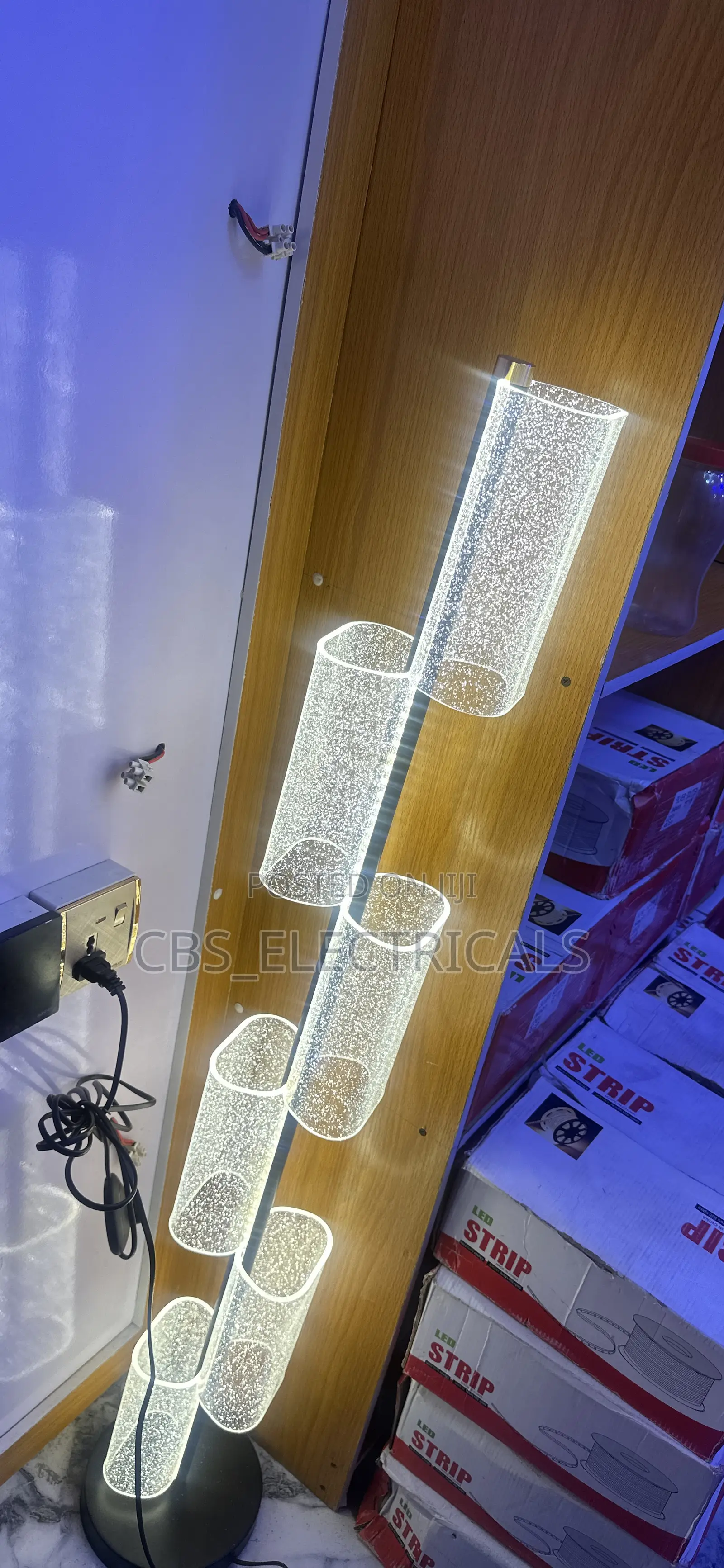 Modern Bubble Glass Cylinder Floor Lamp