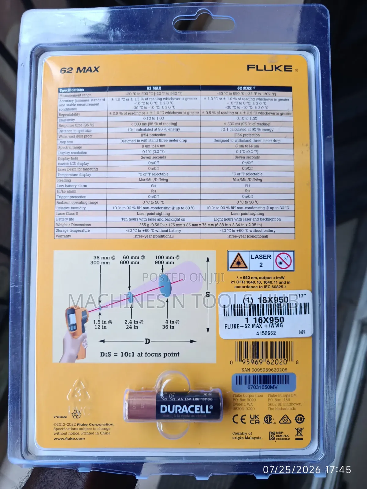 Fluke 62 Max Infrared Thermometer
