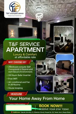 Furnished 2bdrm Apartment in T And F, Ilorin South for rent