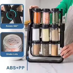 Rotating Spice Rack With Label