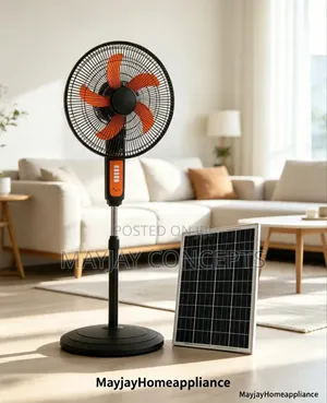 MyHome 16 Inch Solar Rechargeable Standing Fan With LED USB Port