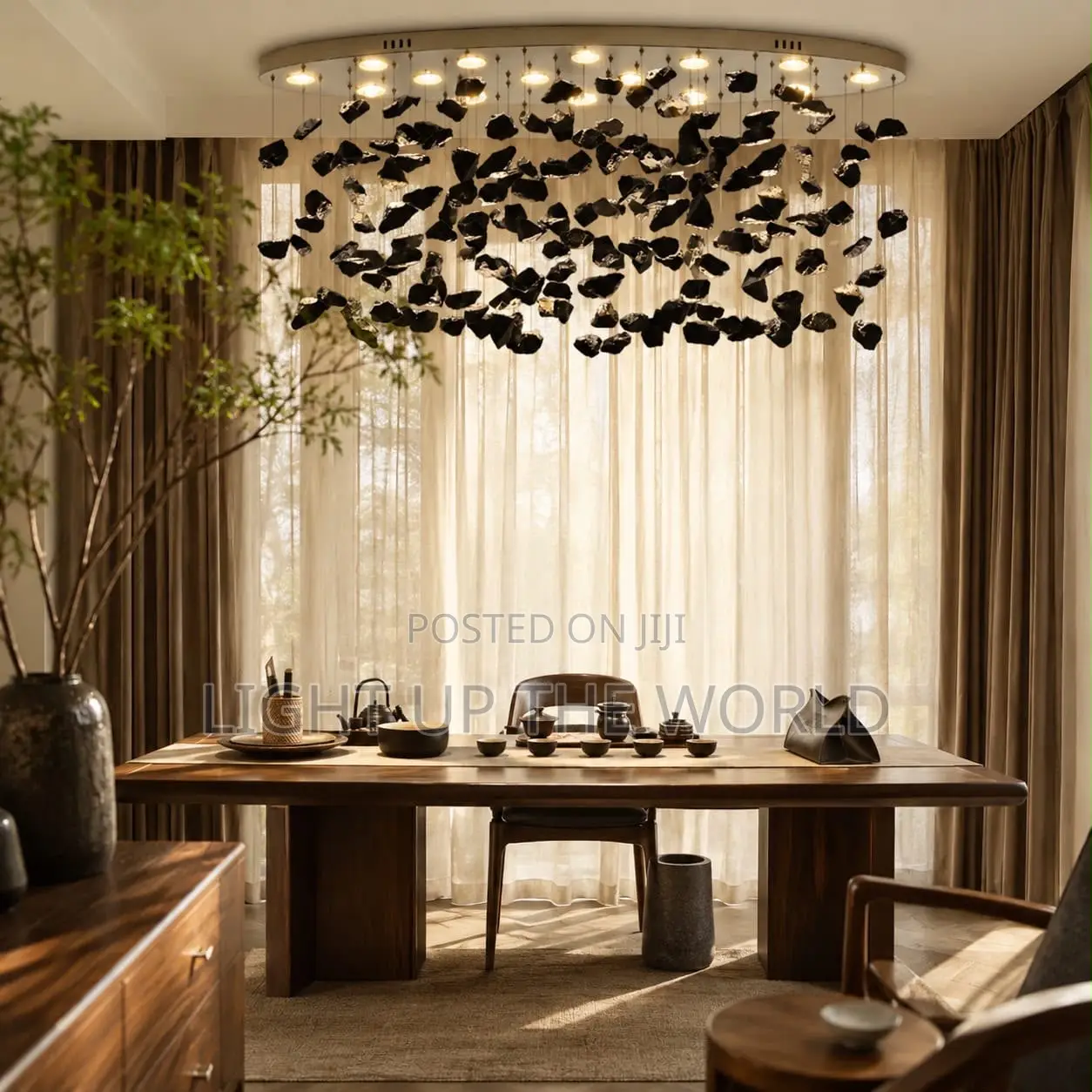 Stone Crystal Base Chandelier