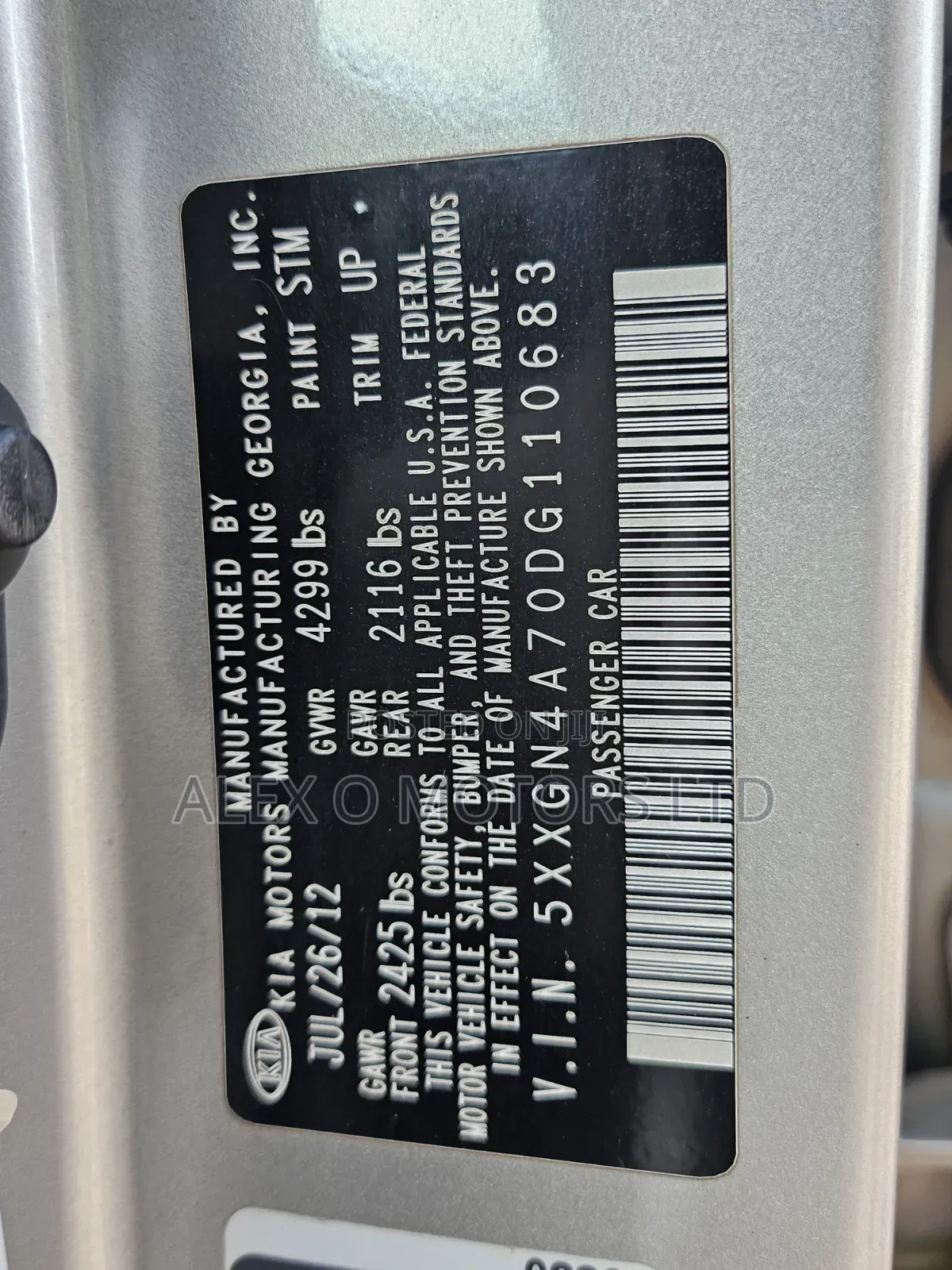 Kia Optima 2013 Gray