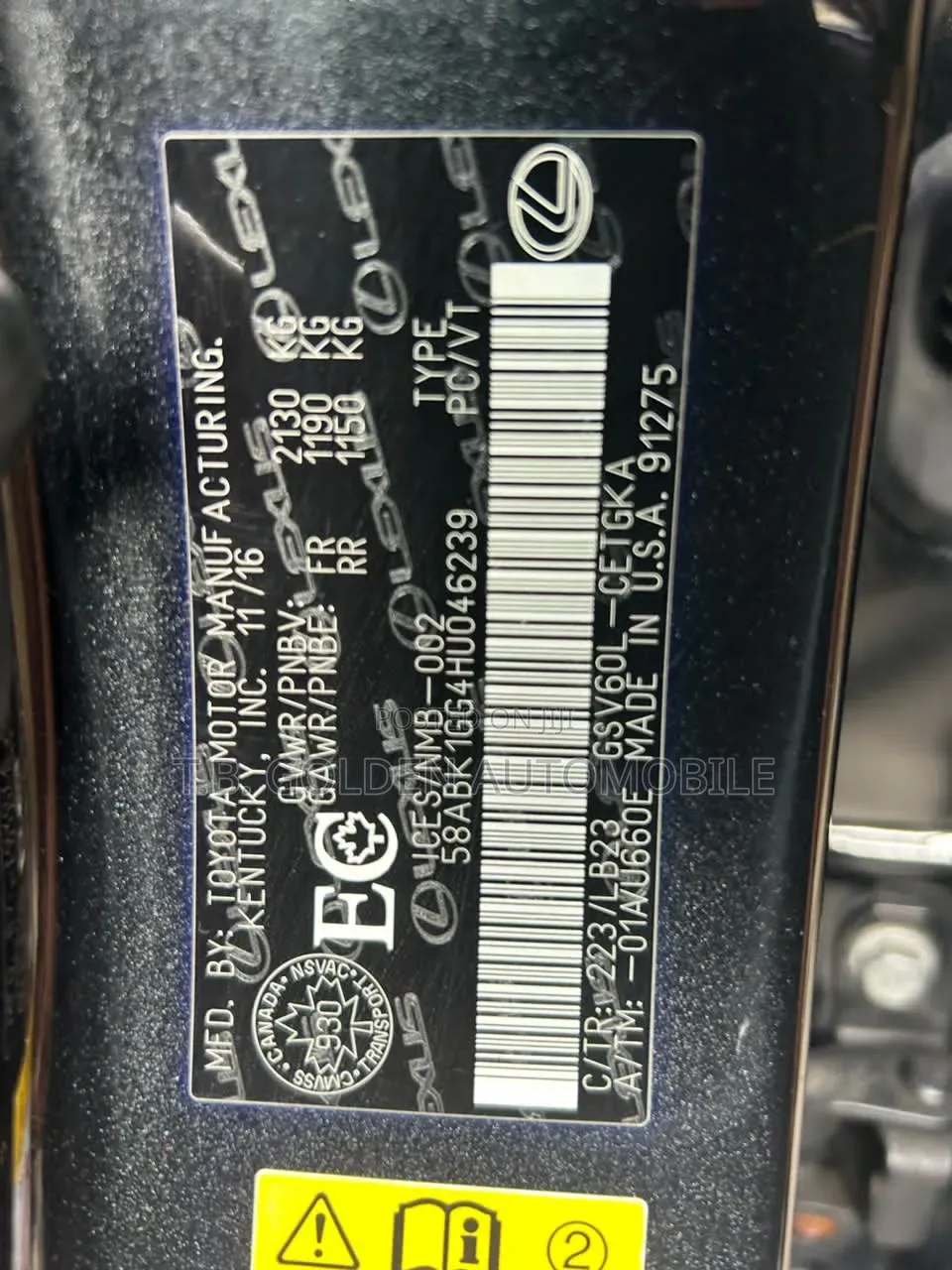 Lexus ES 2017 Black