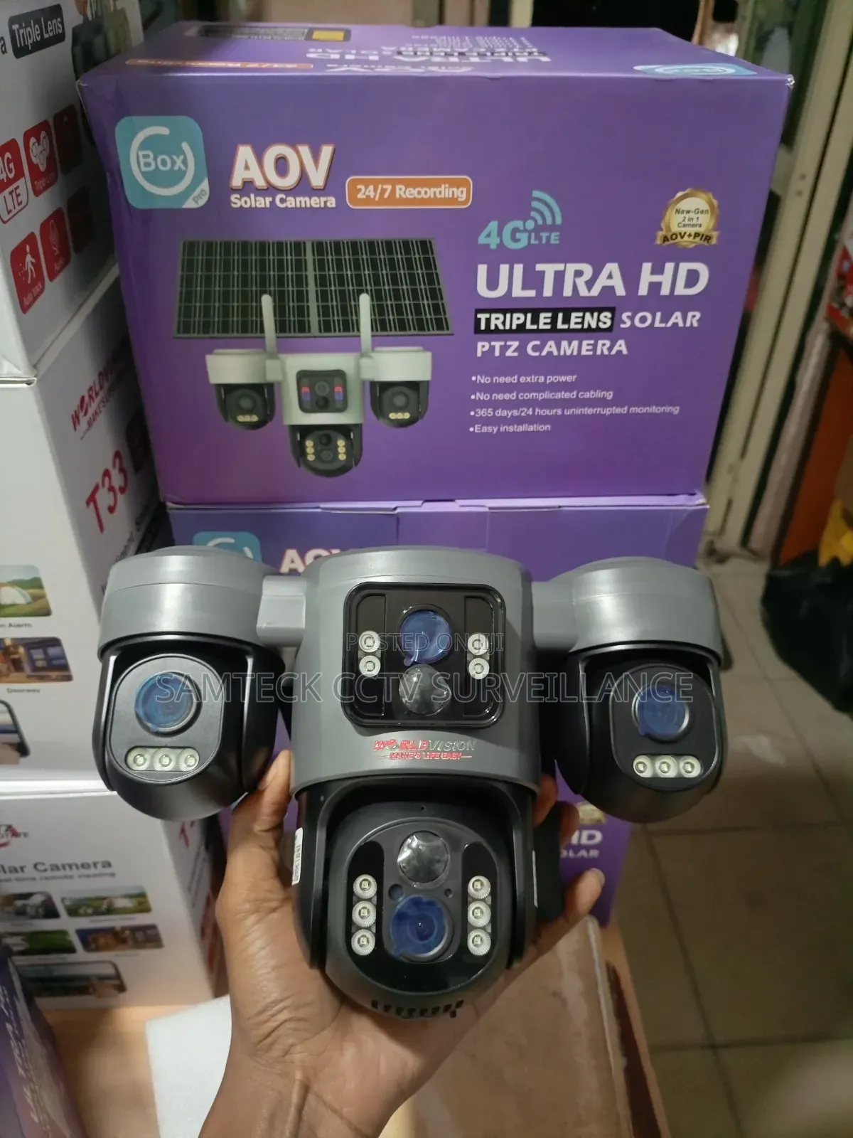 Triple Lens Ubox Solar Camera