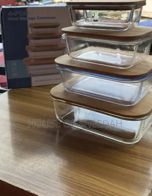 4-Piece Glass Food Storage Container Set With Bamboo Cover