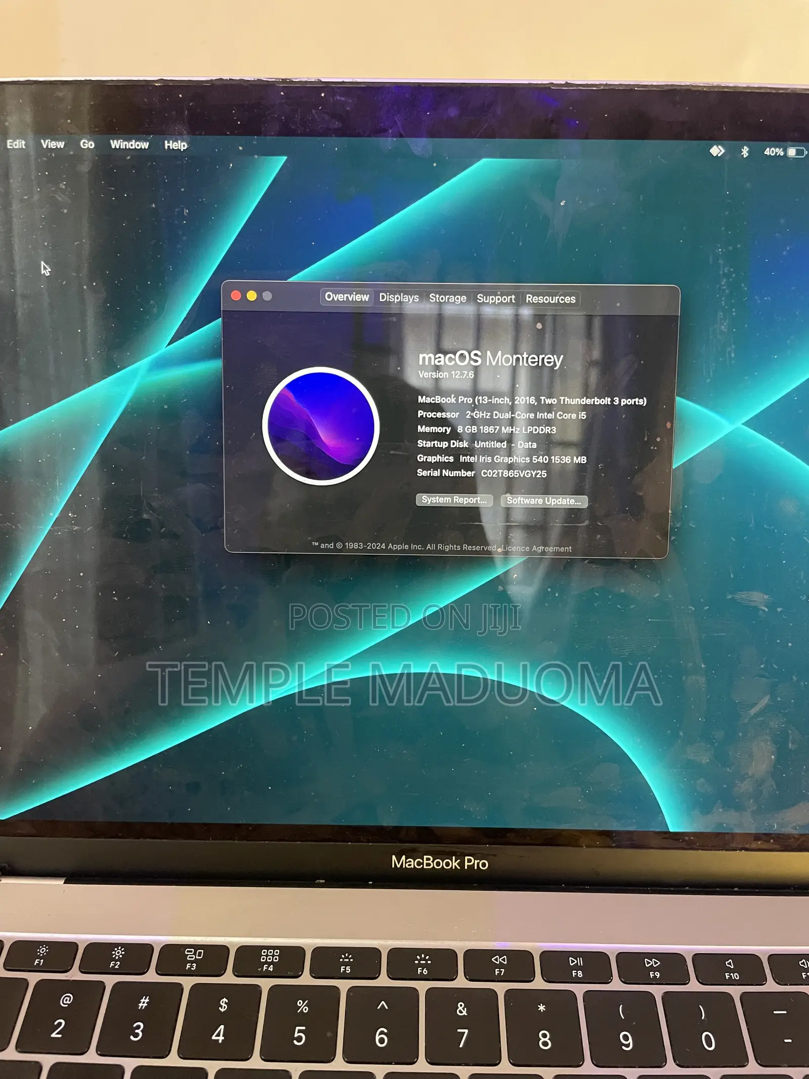 Laptop Apple MacBook Pro 2016 8GB Intel Core i5 HDD+SSD 128GB
