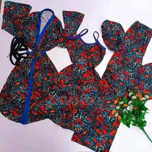 5 in 1 Set of Nighties ( Singlet, Trousers, Shorts, a Cap and a Robe)