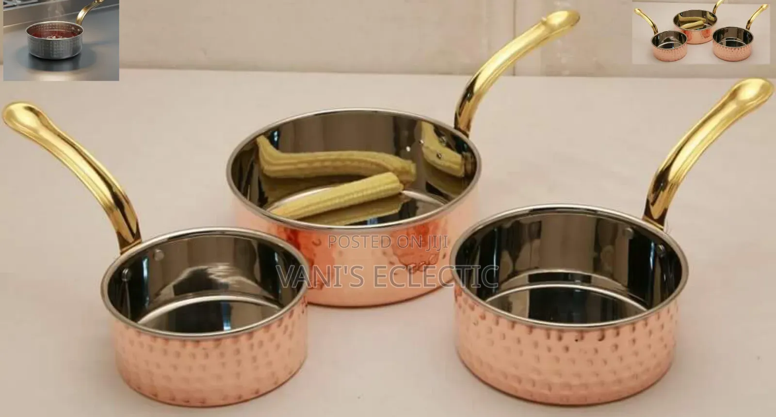 Long Handle Copper Sauce Pans