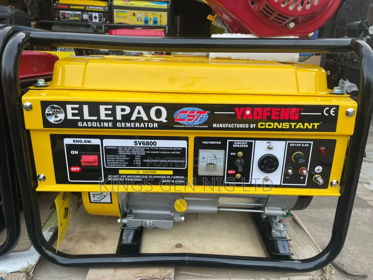 Elepaq Constant SV6800 4.5kva Generator Set