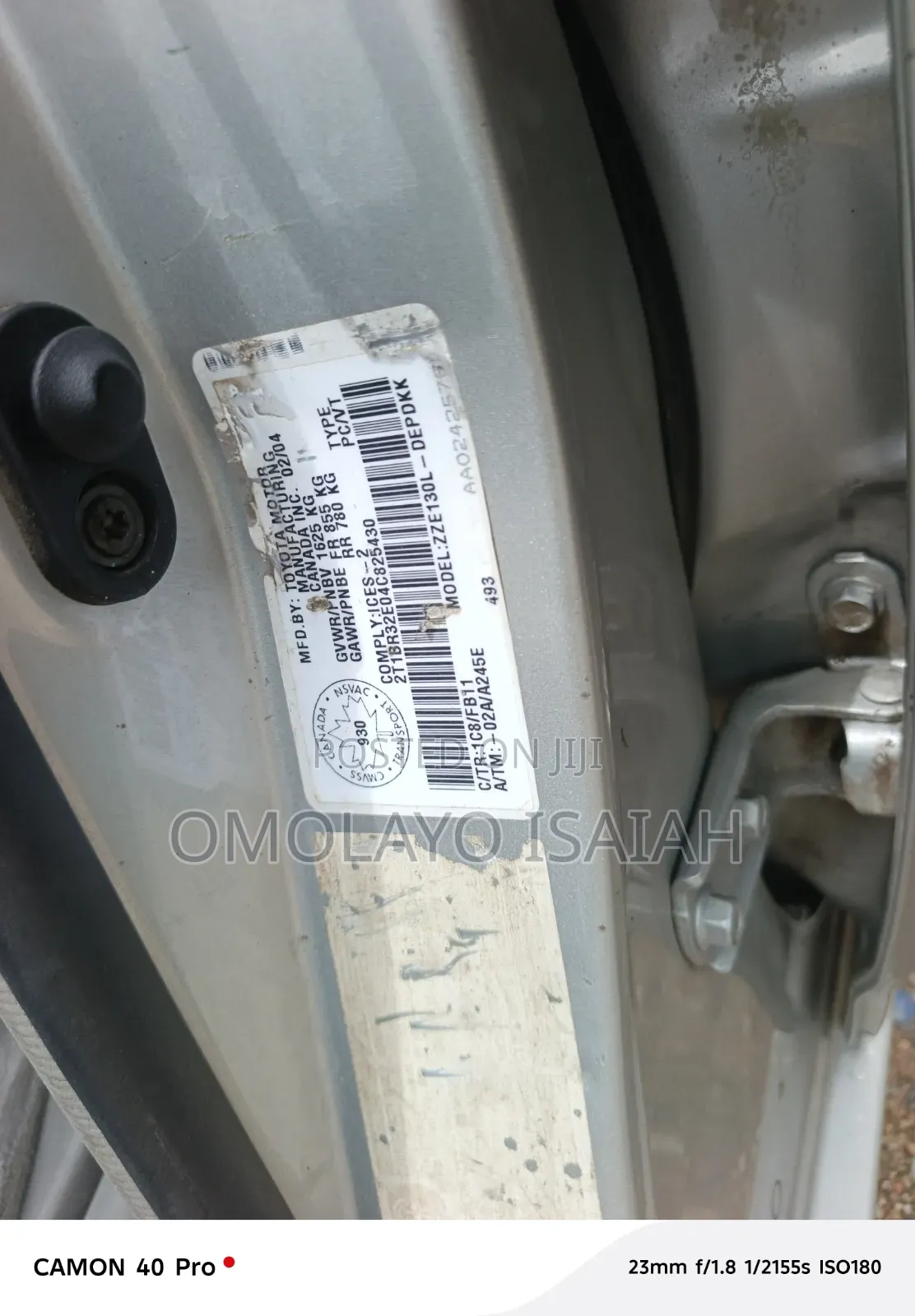 Toyota Corolla 2004 Silver