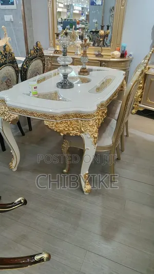 ROYAL 6 Seater Luxury Glass Top Dining Set