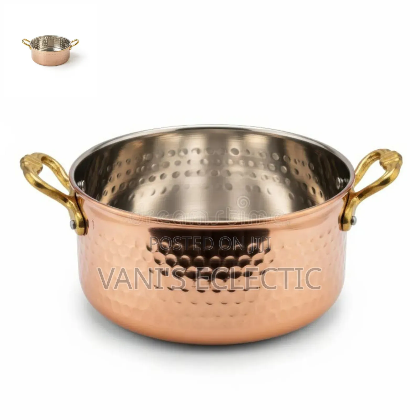 Rose Gold Hammered Round Mini Pots